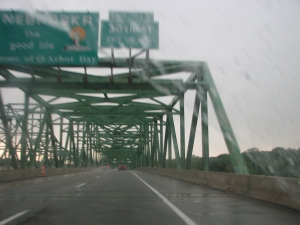 Crossing into Nebraska in a Rain Storm